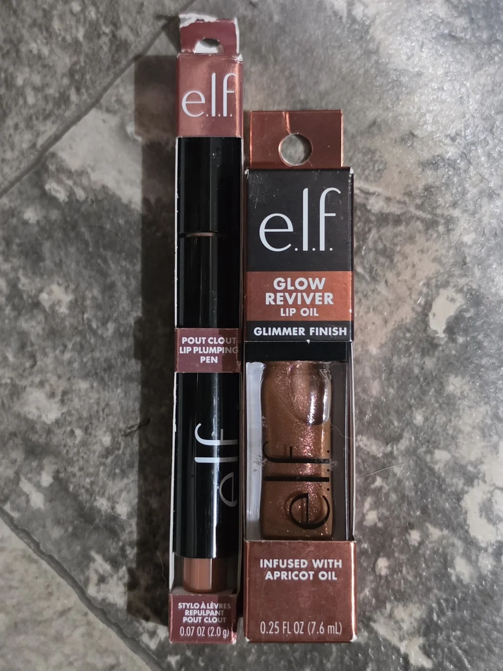 e.l.f. Glow Reviver Lip Oil & Pout Clout Pen — Toasted & Chocoluxe BNIB